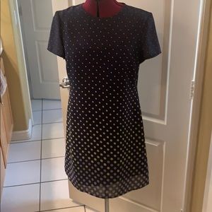 Mini blue lined sheath with dots